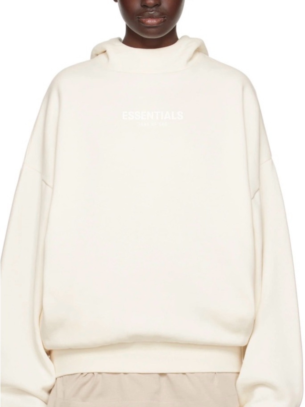 NWT Fear of God ESSENTIALS White Bonded Hoodie size Large